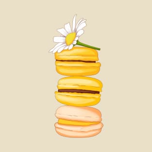 yellow macarons with a daisy T-Shirt