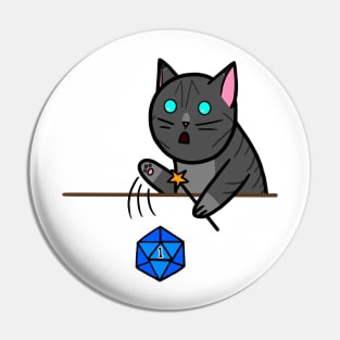"Dice Cat Tee" role-playing t-shirt. Pin
