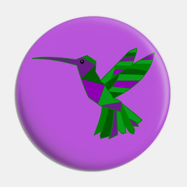 Amethyst & Emerald Hummingbird Pin by VazMas Design