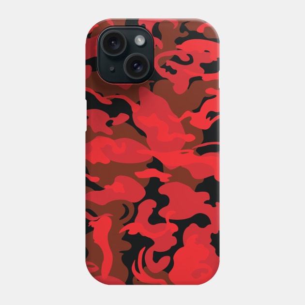 Black Red Camouflage Phone Case by RCLWOW