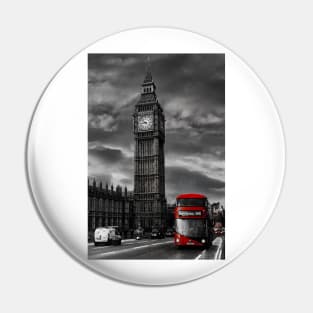 London Big Ben with Red Bud Pin