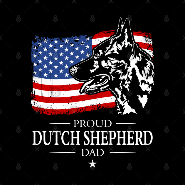 Dutch Shepherd Dad American Flag patriotic dog by wilsigns