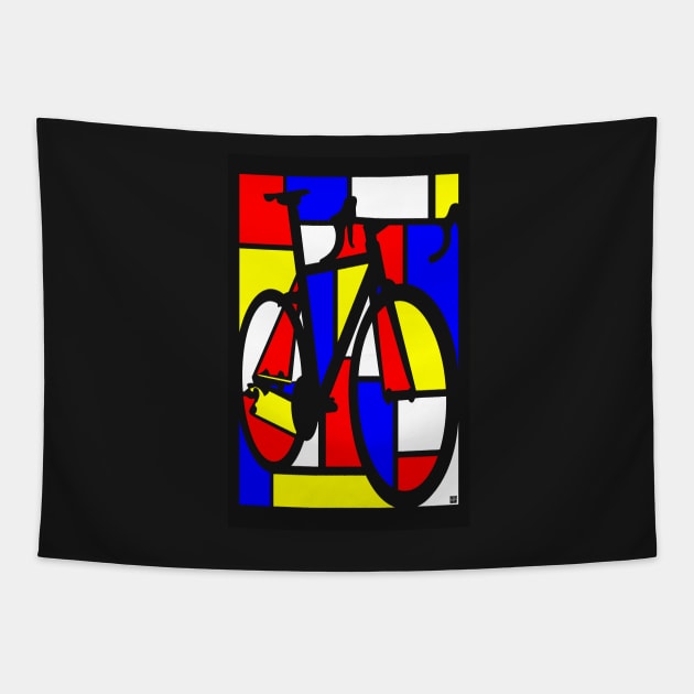 Mondrianesque Road Bike Tapestry by SFDesignstudio