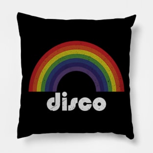 Disco Vintage Retro Rainbow Pillow