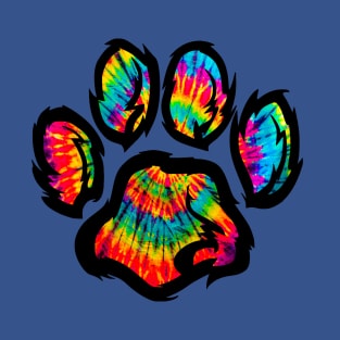 Furry Paw Print Fursuit Tie Dye Fursona T-Shirt