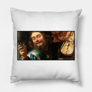 The Merry Fiddler by Gerard van Honthorst Pillow