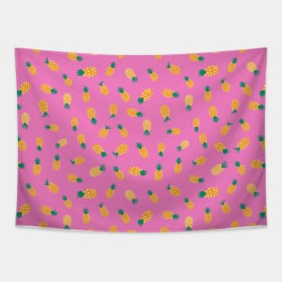 Pineapples on Pink Tapestry