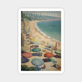 French Riviera, Vintage Travel Poster Magnet