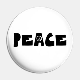 The Word Peace (Black Font) Pin