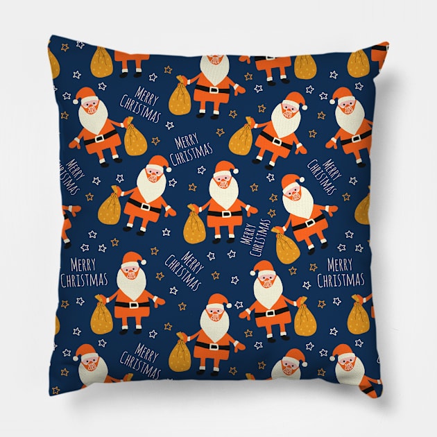 Coronavirus Christmas Santa Scale Pillow by Sandra Hutter Designs