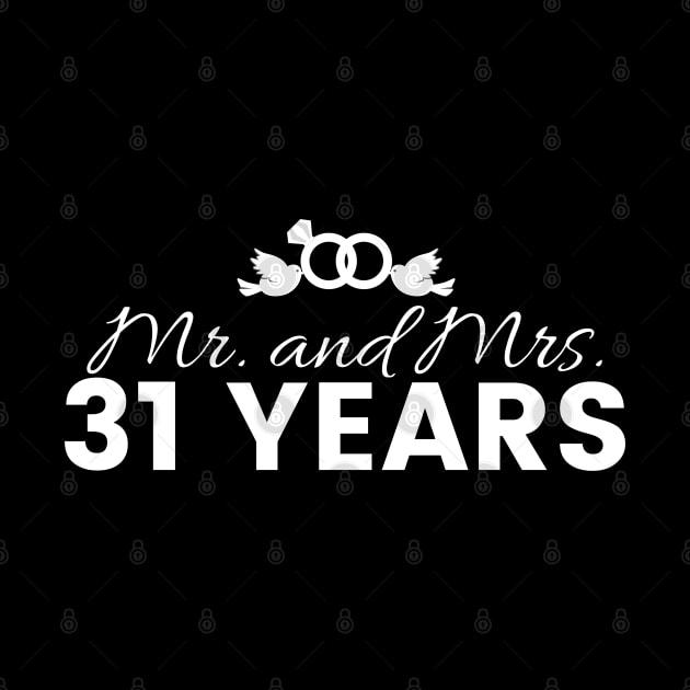 31st Wedding Anniversary Couples Gift by Contentarama