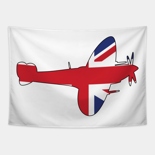 Spitfire (Union Flag) Tapestry by Wayne Brant Images