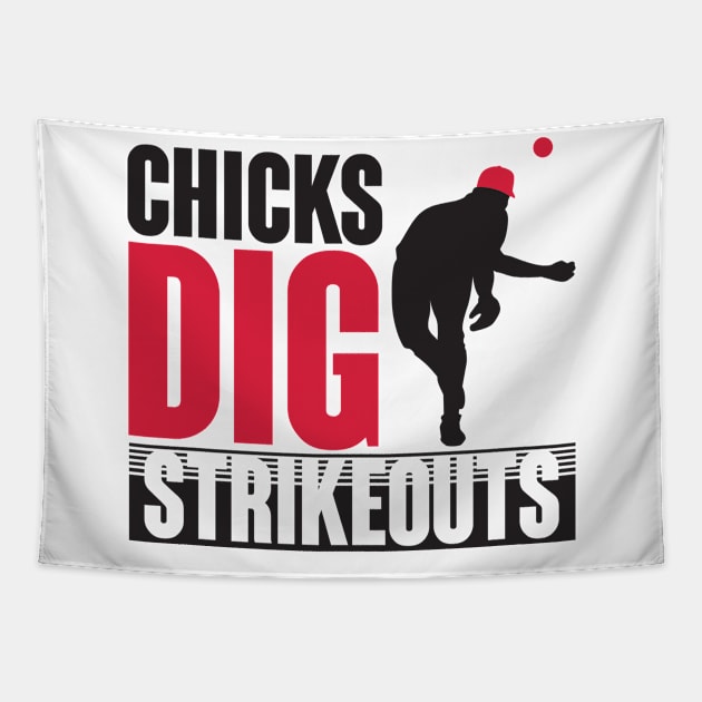 Chicks dig strikeouts Tapestry by nektarinchen