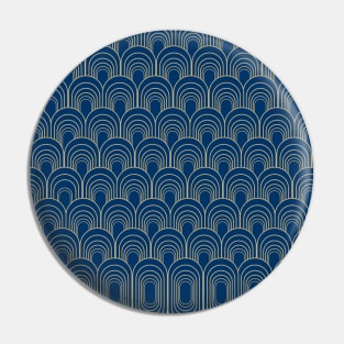 8ts Art Deco Pattern Oval Pin