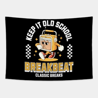 BREAKBEAT  - Keep It Old School Mascot (mustard) Tapestry