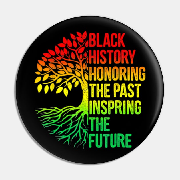 Black History Honoring Past Inspiring Future African Pride Pin by marchizano