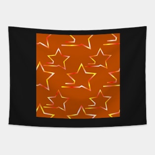 Fast Stars Red Yellow Orange on Burnt Orange Repeat 5748 Tapestry