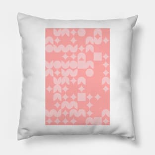 Girly Pinkish Geometric Pattern - Flowers & Stars #24 Pillow