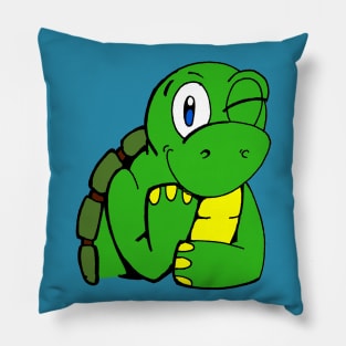 Winking Turtle Pillow