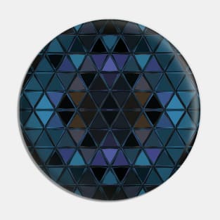 Black & Teal Mosaic Southwest Boho Stained Glass Pin