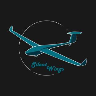 Silent Wings Glider Pilot Sailplane Biplane aerial floating soaring T-Shirt