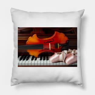 Pointe Shoes And Baroque Violin Pillow