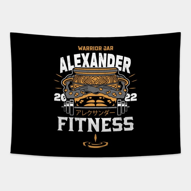 Warrior Jar Fitness Tapestry by logozaste