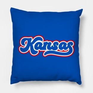 Retro Kansas Script Pillow