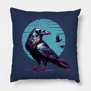 Raven Artistry Mystic Crow, fullmoon, crows, american crow, corvus,bird, birds Pillow