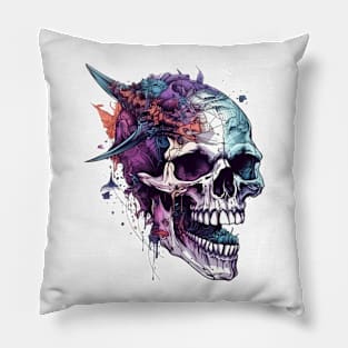 wonderful creepy skulls head Pillow