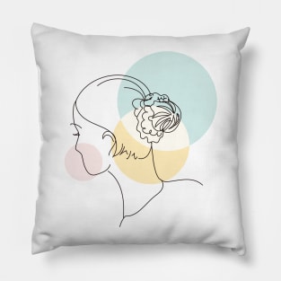 abstract lady, line art woman Pillow