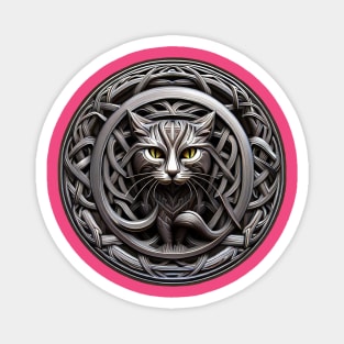 Celtic Style Animal 01 Cat Magnet