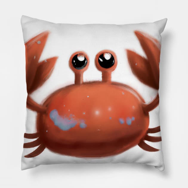 Cute Crab Drawing Pillow by Play Zoo