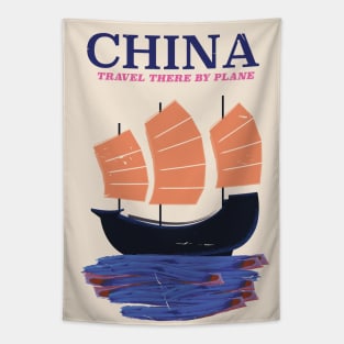 China "Travel there by Plane" Tapestry