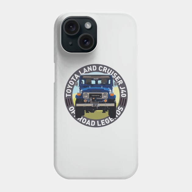 4x4 Offroad Legends: Toyota Land Cruiser J40 Phone Case by OFFROAD-DESIGNS