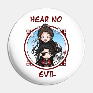 TGCF - Hear No Evil - Hua Cheng, Xie Lian and Eming Chibis Pin