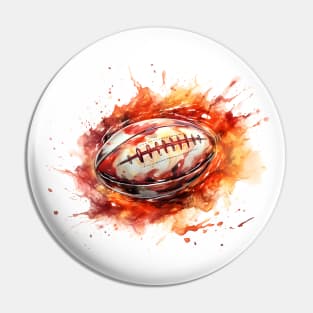 Flamming Rugby Ball Pin