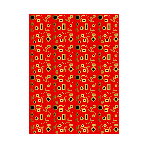 RED And Gold Geometric Shapes by SartorisArt1