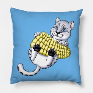 Corn on the Cub - Snow Leopard Pillow