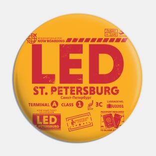 Vintage St. Petersburg LED Airport Code Travel Day Retro Travel Tag Russia Pin