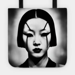 Japanese woman, dark art, horror vibe Tote