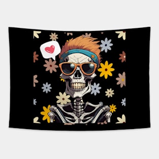 Skeleton in love Tapestry