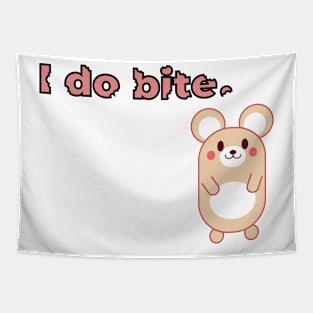 I do bite. cute 2 (Black frame) Tapestry