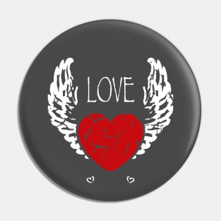 Angel Wings Love Heart Pin