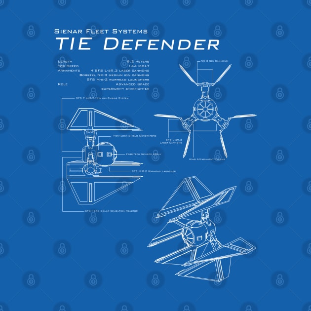 TIE Defender Blueprint by patrickkingart