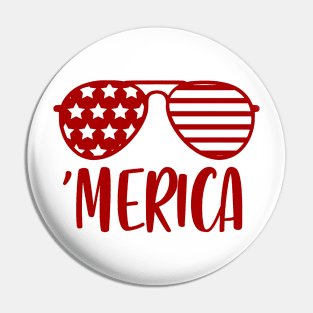 Merica 4th July Fan Art Pin