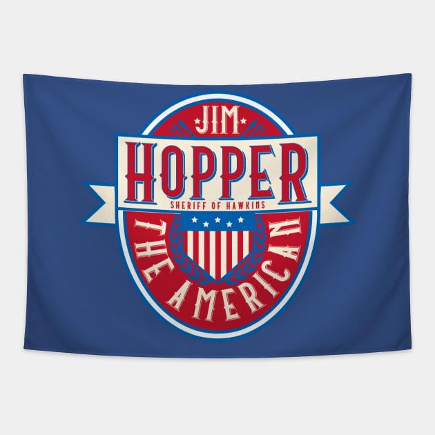 Sheriff Hopper The American - Beer Label Tapestry by Gimmickbydesign