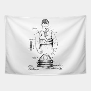 Life Preserver and Swimming Apparatus Vintage Patent Hand Drawing Tapestry