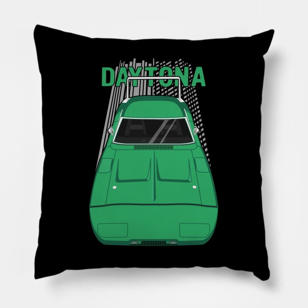 Dodge Charger Daytona 1969 - green Pillow by V8social