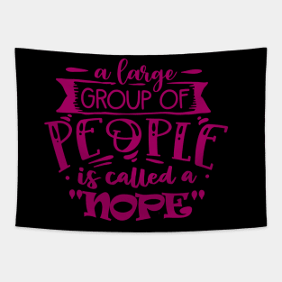 A Large Group of People is Called a Nope - Anti-Social Butterfly collection for Introverts - Skull Moth - pink Tapestry